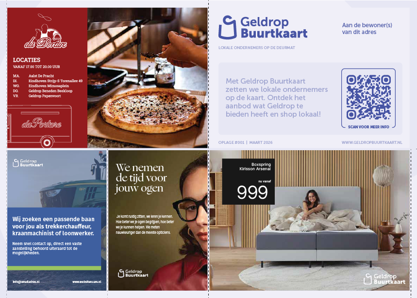 Achterkant van de Geldrop Buurtkaart flyer