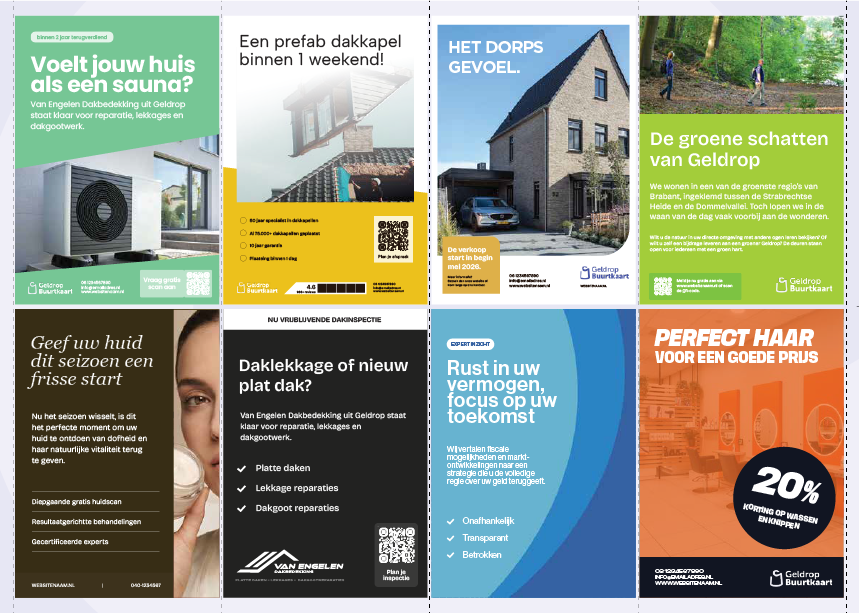 Voorkant van de Geldrop Buurtkaart flyer